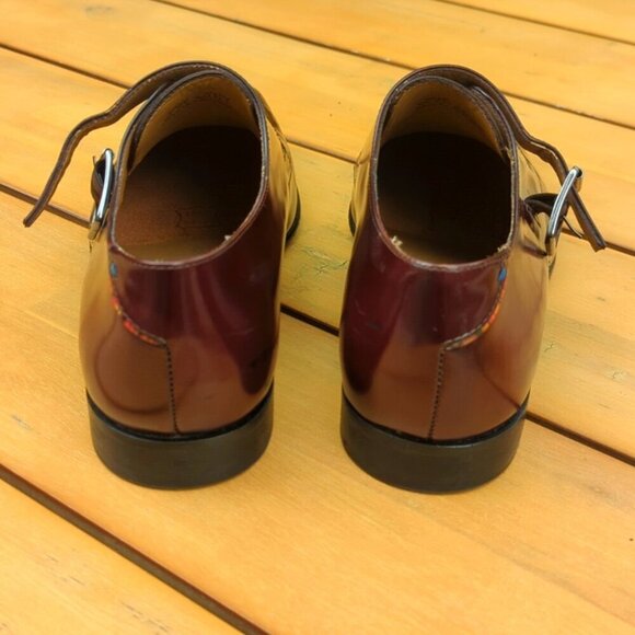 Paul Smith Brown Patent Leather Oxfords with Monk Strap Polished Finish - US 9 - Picture 6 of 9